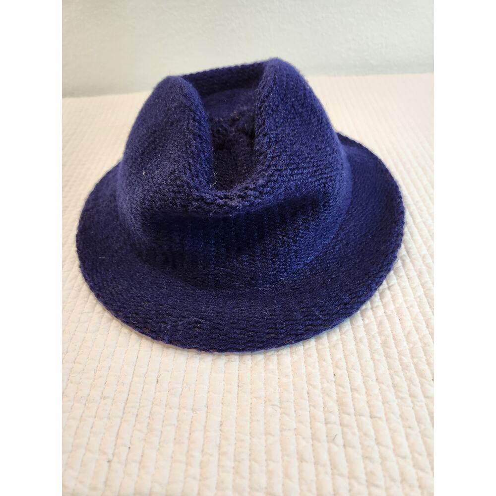 Vintage Italian-Made Woven Cloche Hat Purple Acrylic Blend Women's Chic Retro‎